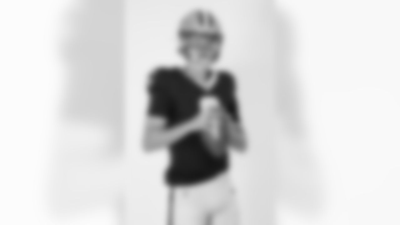 New Orleans Saints quarterback Tyler Shough (6) poses for a portrait during the NFLPA Rookie Premiere on Saturday, May 17, 2025 in Thousand Oaks, Calif. (Ben Liebenberg/NFL)