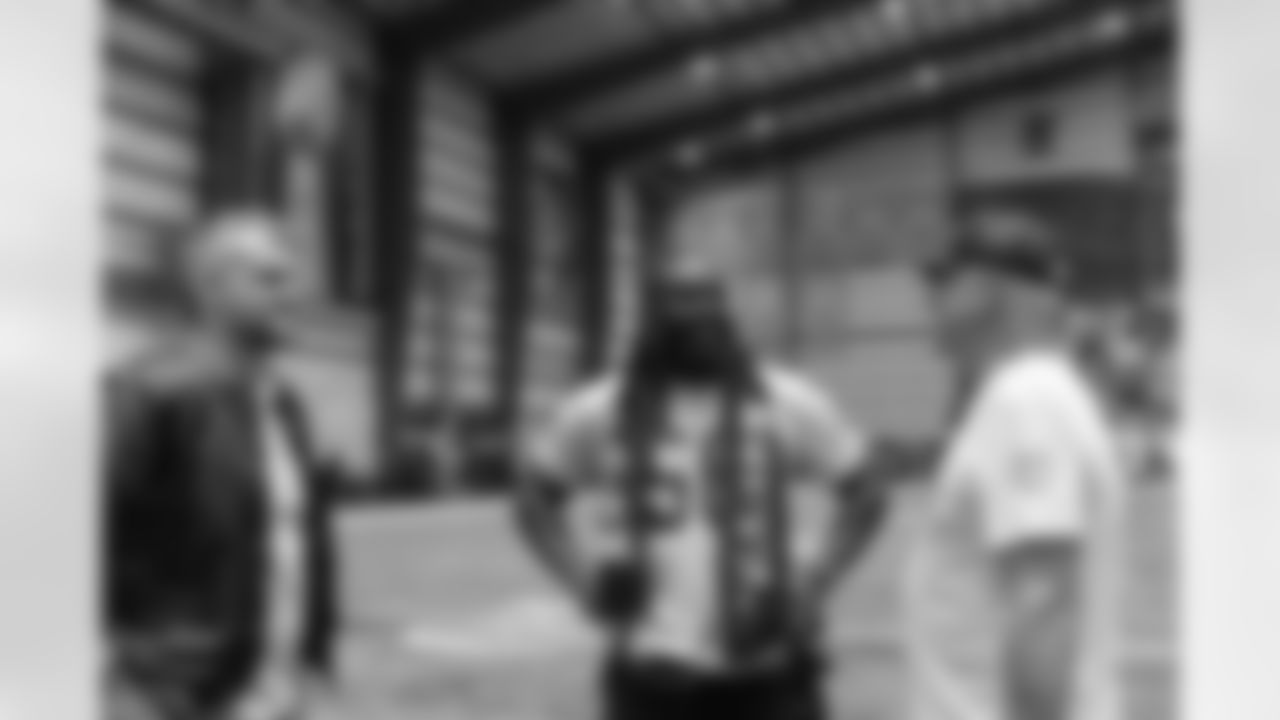 New Orleans Saints head coach Kellen Moore and Saints players welcomed the Paris Musketeers to the Ochsner Sports Performance Center on Saturday, November 22, 2025.