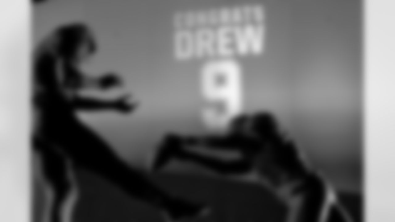 The Caesars Superdome displayed a congratulatory message for Drew Brees on Thursday, February 5, 2026, in celebration of the Saints legend's induction into the Pro Football Hall of Fame.