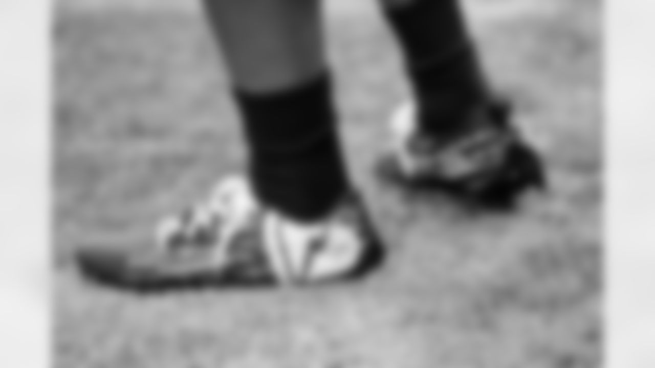 The New Orleans Saints players wear their 'My Cause, My Cleats' shoes ahead of the Saints game against the Atlanta Falcons in Week 12 of the 2025 NFL season in the Caesars Superdome on Nov. 23, 2025.