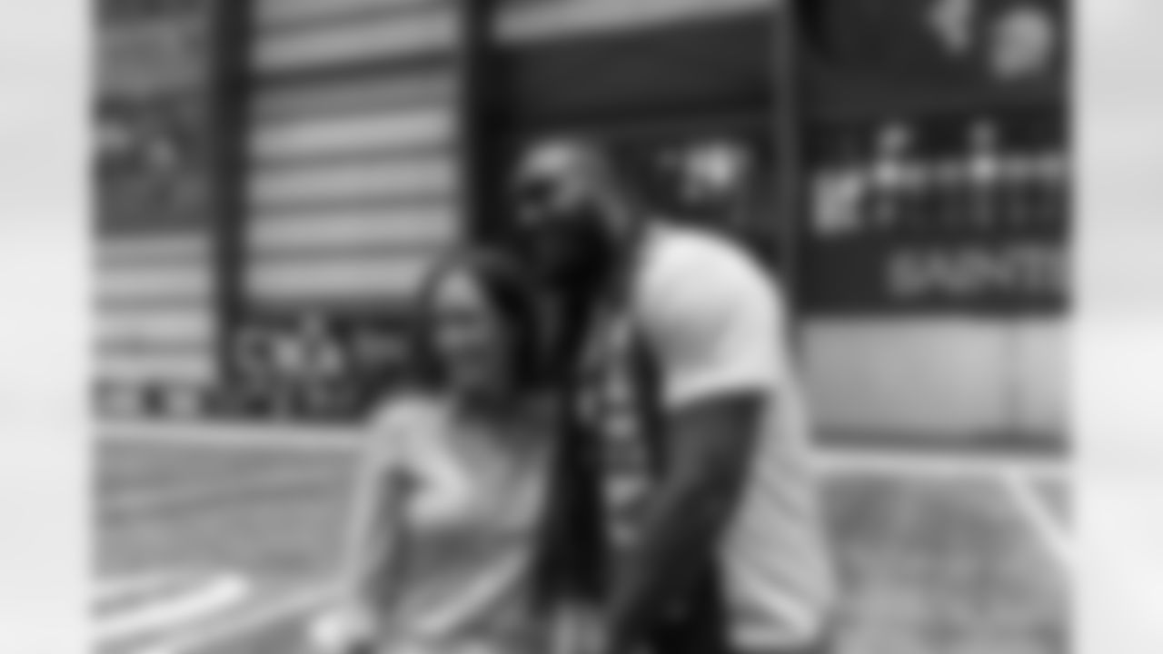 New Orleans Saints head coach Kellen Moore and Saints players welcomed the Paris Musketeers to the Ochsner Sports Performance Center on Saturday, November 22, 2025.