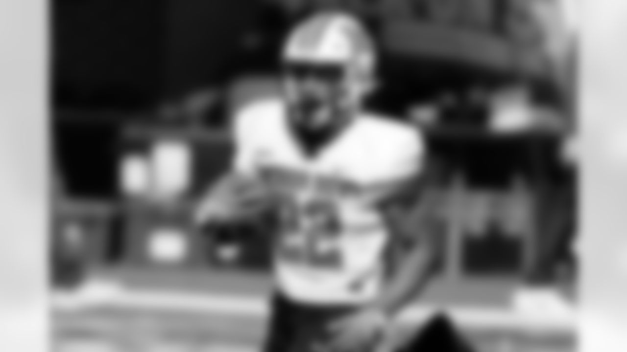 National running back Rasheen Ali of Marshall runs through drills during practice for the Senior Bowl NCAA college football game, Tuesday, Jan. 30, 2024, in Mobile, Ala. (AP Photo/ Butch Dill)