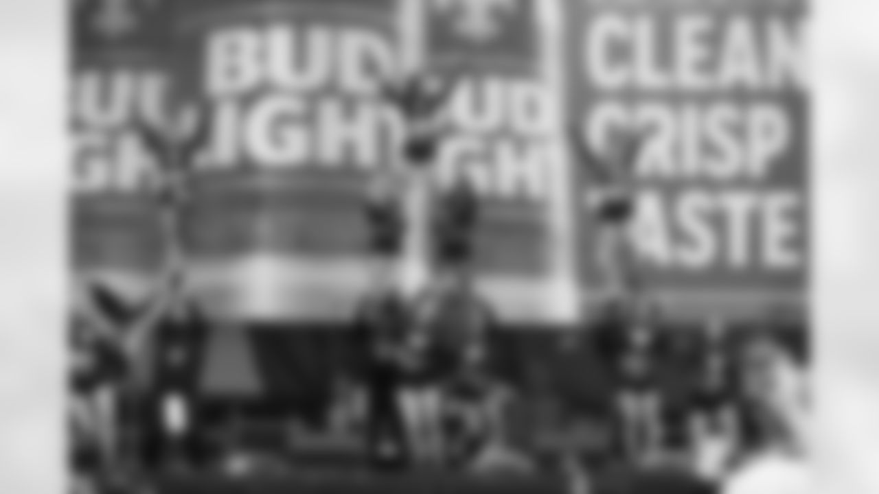 New Orleans Saints fans enjoyed the Week 16 entertainment in Champions Square ahead of the game against the New York Jets during the 2025 NFL season on Dec. 21, 2025.