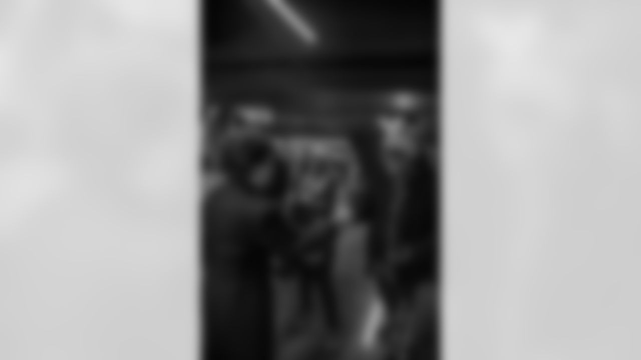 New Orleans Saints Owner Gayle Benson and recent Saints Hall of Fame inductee Tracy Porter greeted season ticket holders as their names were added to the 50th Season Ticket Holder monument prior to the Saints game on Sunday, Dec. 14, 2025.