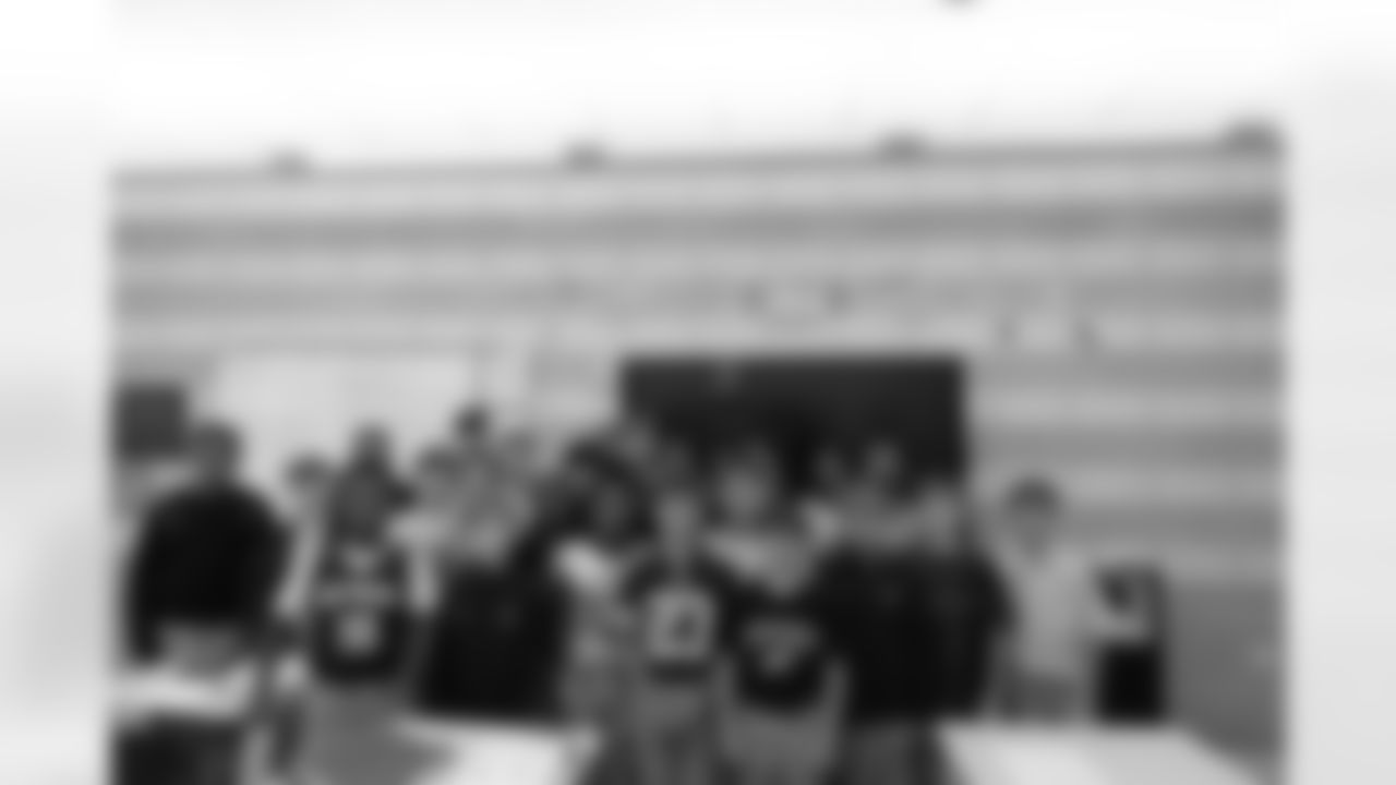 New Orleans Saints defensive end Cameron Jordan visited students and staff at Holy Cross School on Tuesday, Oct. 28, 2025.