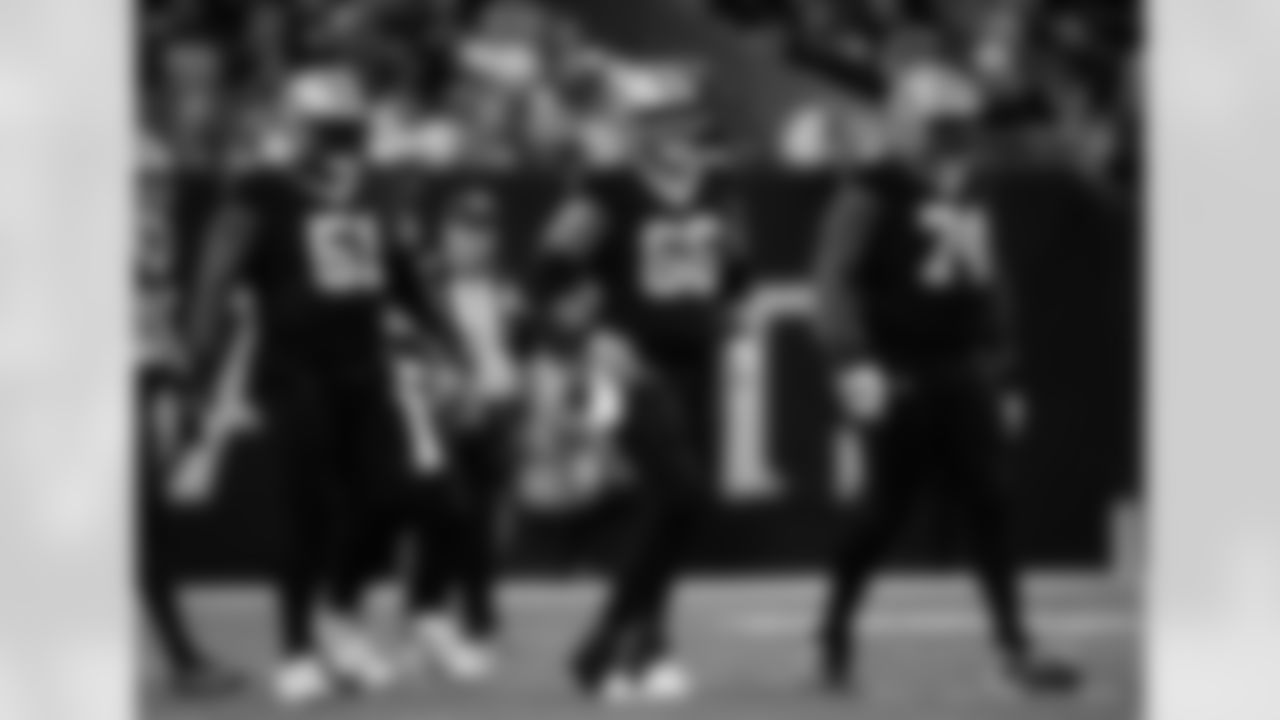 C/G Cesar Ruiz (51), Shane Lemiex (66), and OL Oli Udoh (74) in action during the New Orleans Saints game against the Las Vegas Raiders for Week 17 of the 2024 NFL Season on Dec. 29, 2024 at Caesars Superdome.