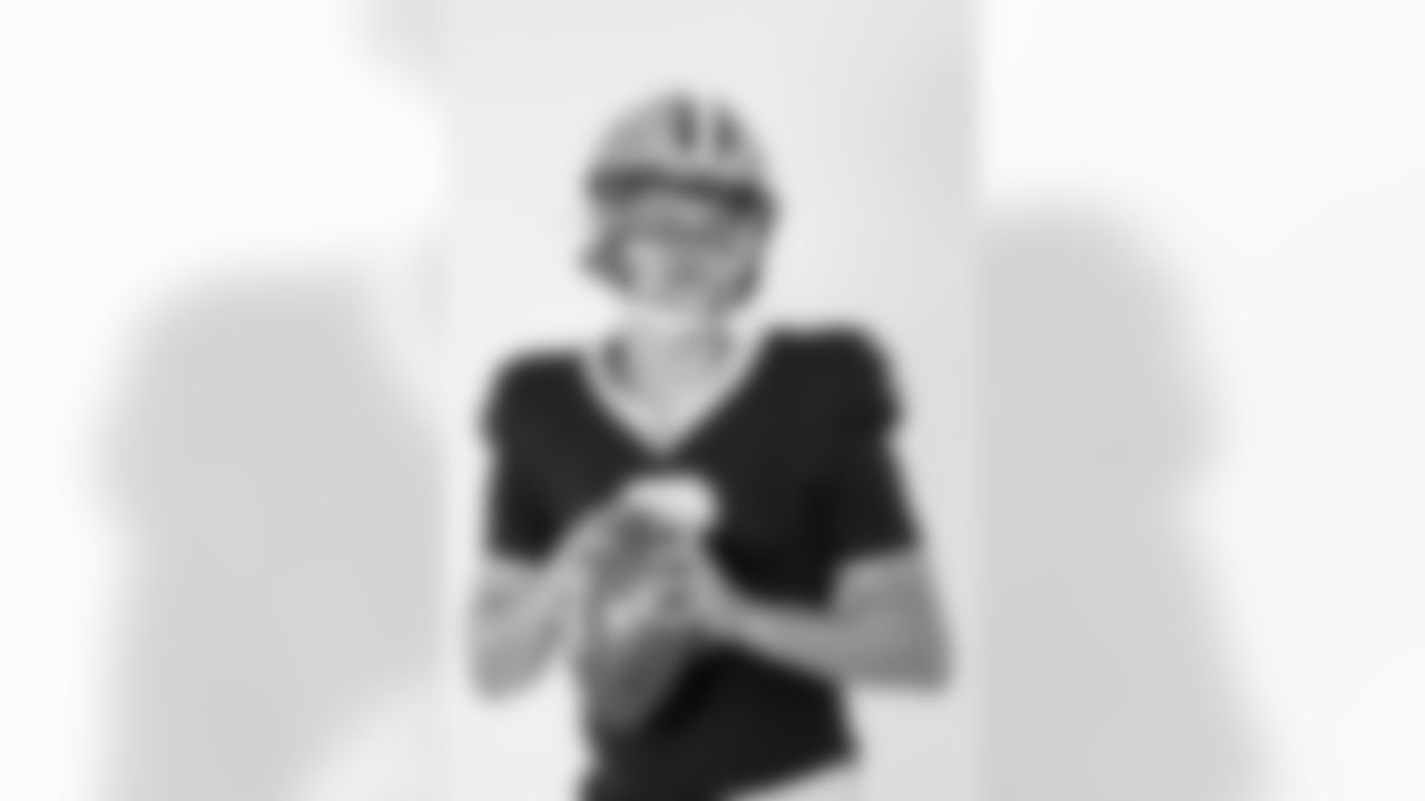 New Orleans Saints quarterback Tyler Shough (6) poses for a portrait during the NFLPA Rookie Premiere on Saturday, May 17, 2025 in Thousand Oaks, Calif. (Ben Liebenberg/NFL)