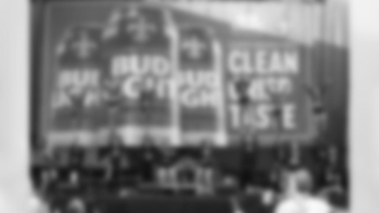 New Orleans Saints fans enjoyed the Week 16 entertainment in Champions Square ahead of the game against the New York Jets during the 2025 NFL season on Dec. 21, 2025.