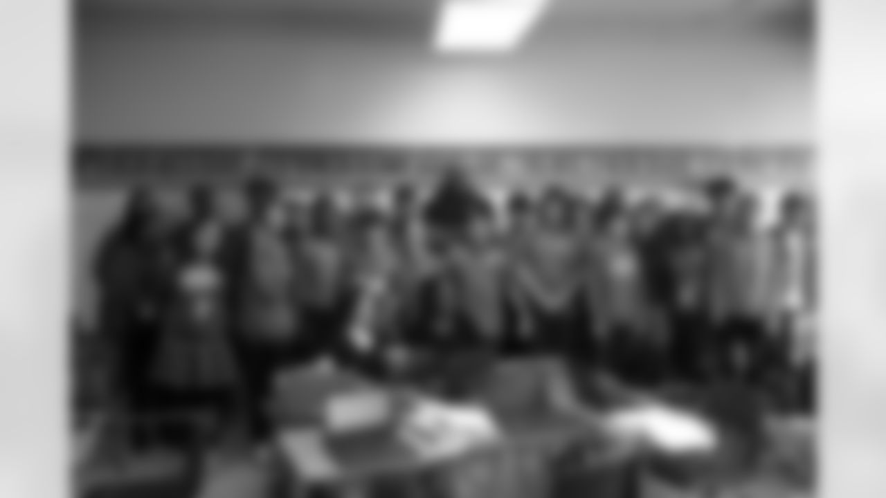 New Orleans Saints defensive end Cam Jordan visited students and staff at Bissonet Plaza Elementary School on Tuesday, Nov. 18, 2025.