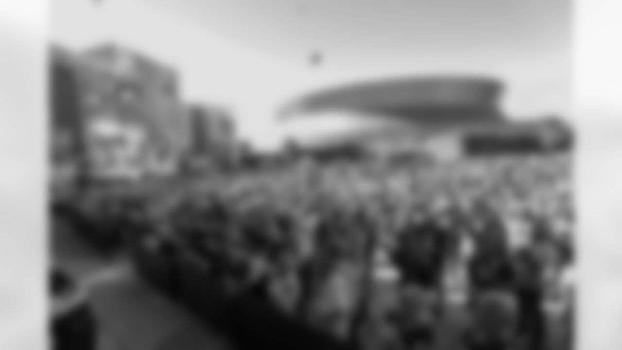 New Orleans Saints fans enjoyed the Week 12 entertainment in Champions Square ahead of the game against the Atlanta Falcons during the 2025 NFL season on Nov. 23, 2025.