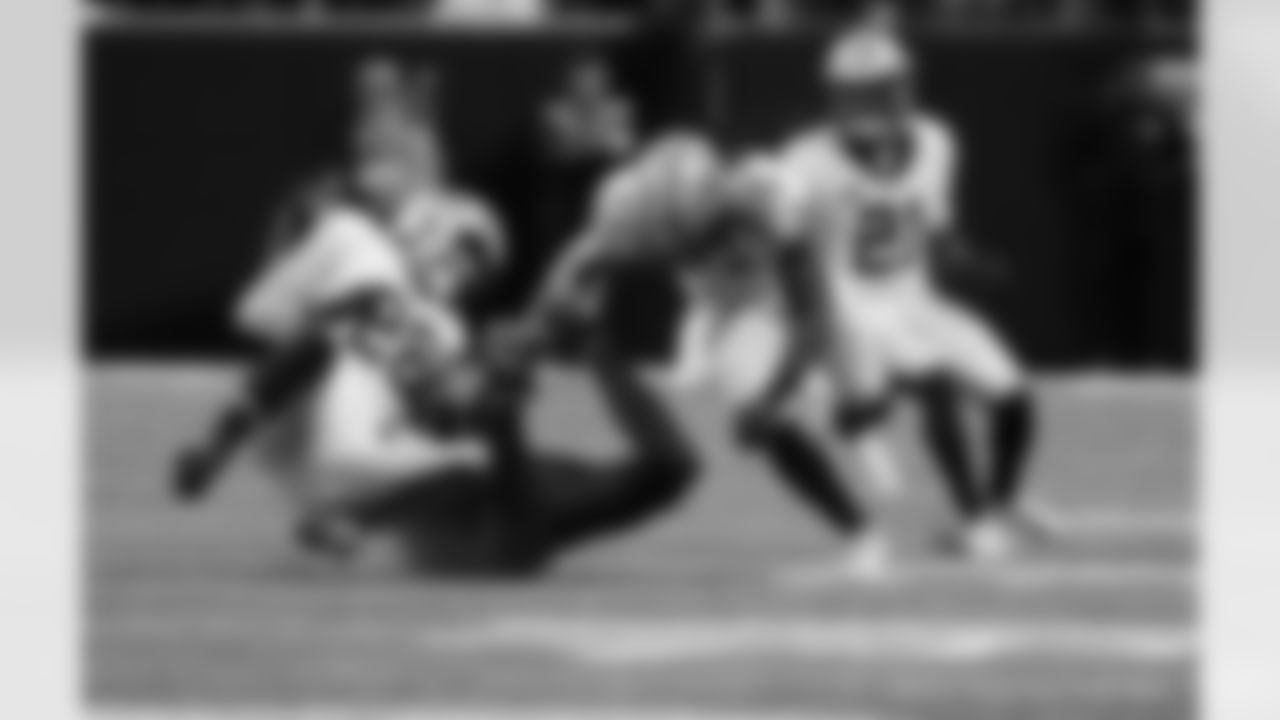 Check out the game action photos from the New Orleans Saints game against the Atlanta Falcons for Week 18 of the 2025 NFL season on Jan. 4, 2026 at Mercedes-Benz Stadium.