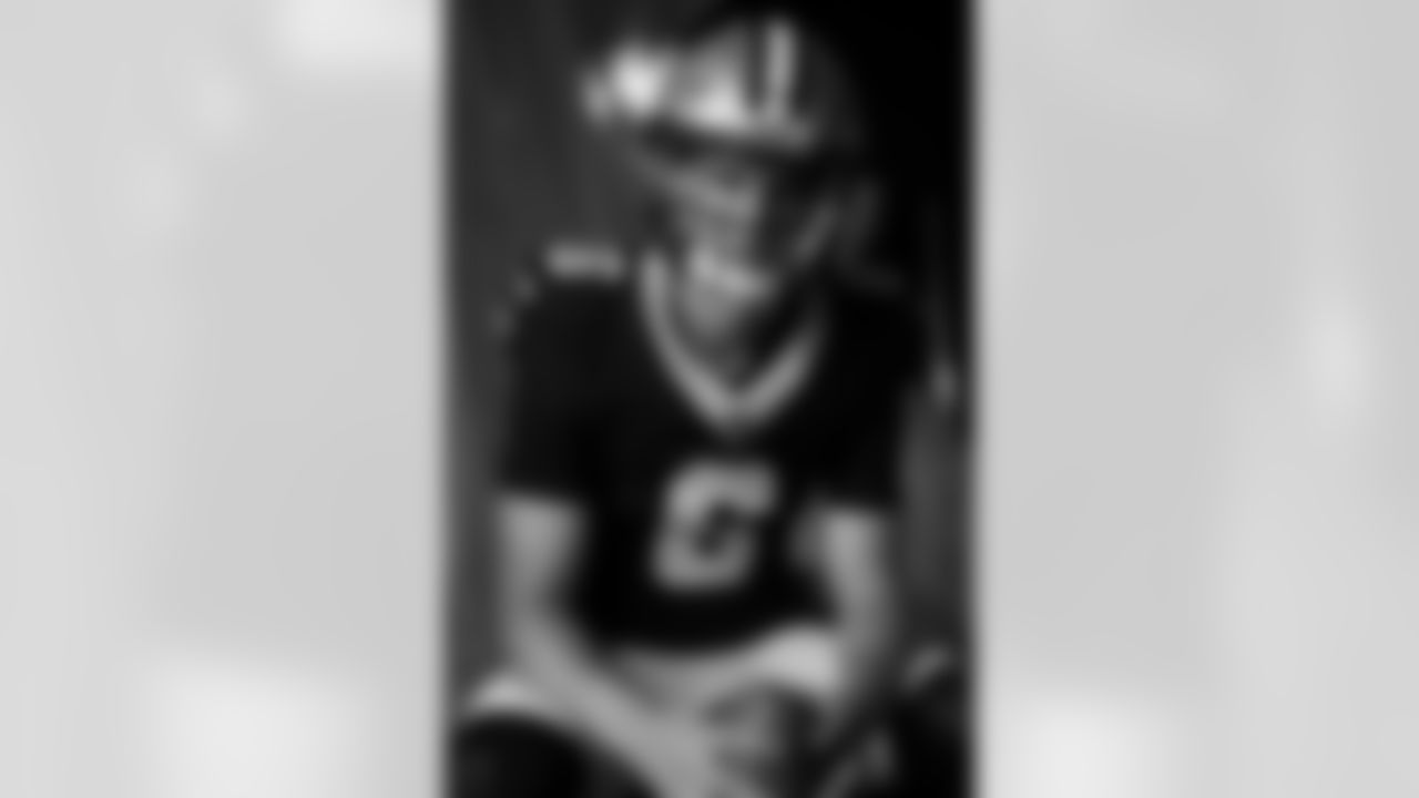 New Orleans Saints quarterback Tyler Shough (6) poses for a portrait during the NFLPA Rookie Premiere on Saturday, May 17, 2025 in Thousand Oaks, Calif. (Ben Liebenberg/NFL)
