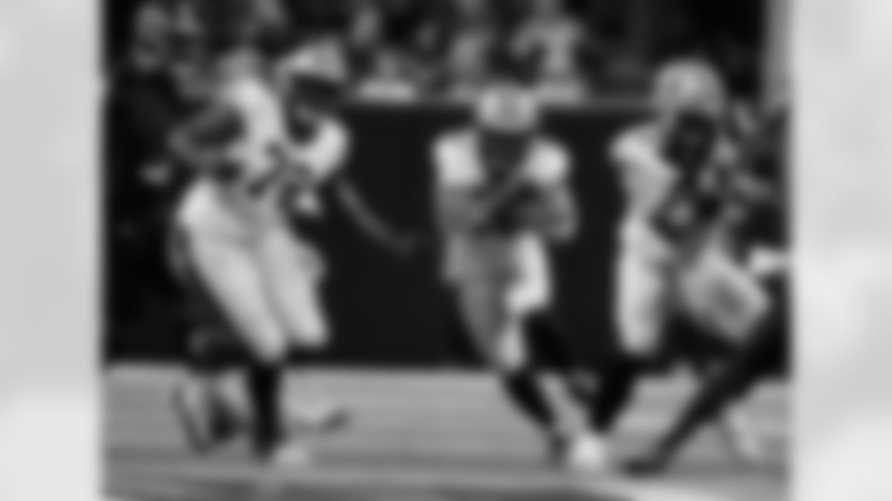 Check out the game action photos from the New Orleans Saints game against the Atlanta Falcons for Week 18 of the 2025 NFL season on Jan. 4, 2026 at Mercedes-Benz Stadium.