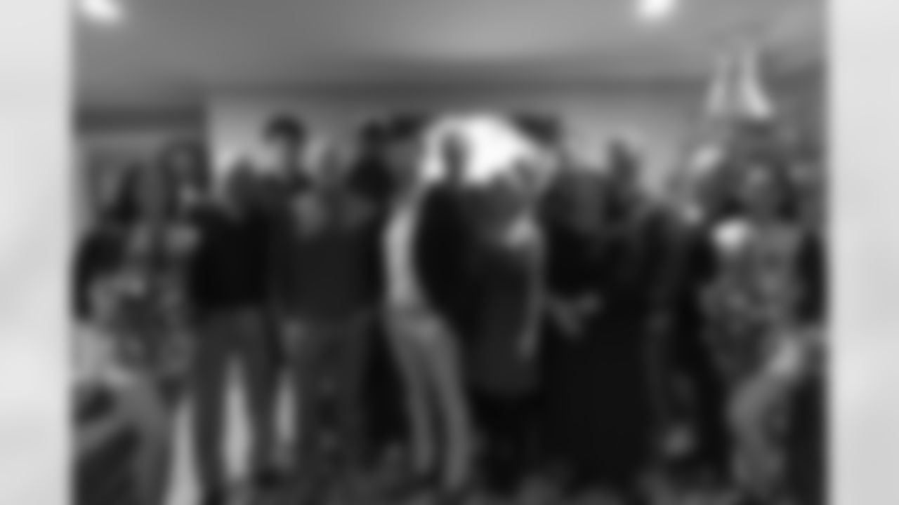 New Orleans Saints tight end Juwan Johnson, cornerback Alontae Taylor, and wide receiver Devaughn Vele attended the Louisiana Cat Hope Ignites Holiday Party on Tuesday, Dec. 16, 2025.