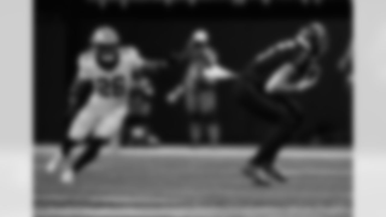 Check out the game action photos from the New Orleans Saints game against the Atlanta Falcons for Week 18 of the 2025 NFL season on Jan. 4, 2026 at Mercedes-Benz Stadium.