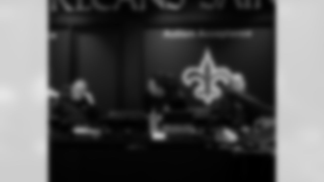Behind-the-scenes photos from the Ochsner Sports Performance Center inside the New Orleans Saints' draft room during the second and third round of the 2025 NFL Draft.