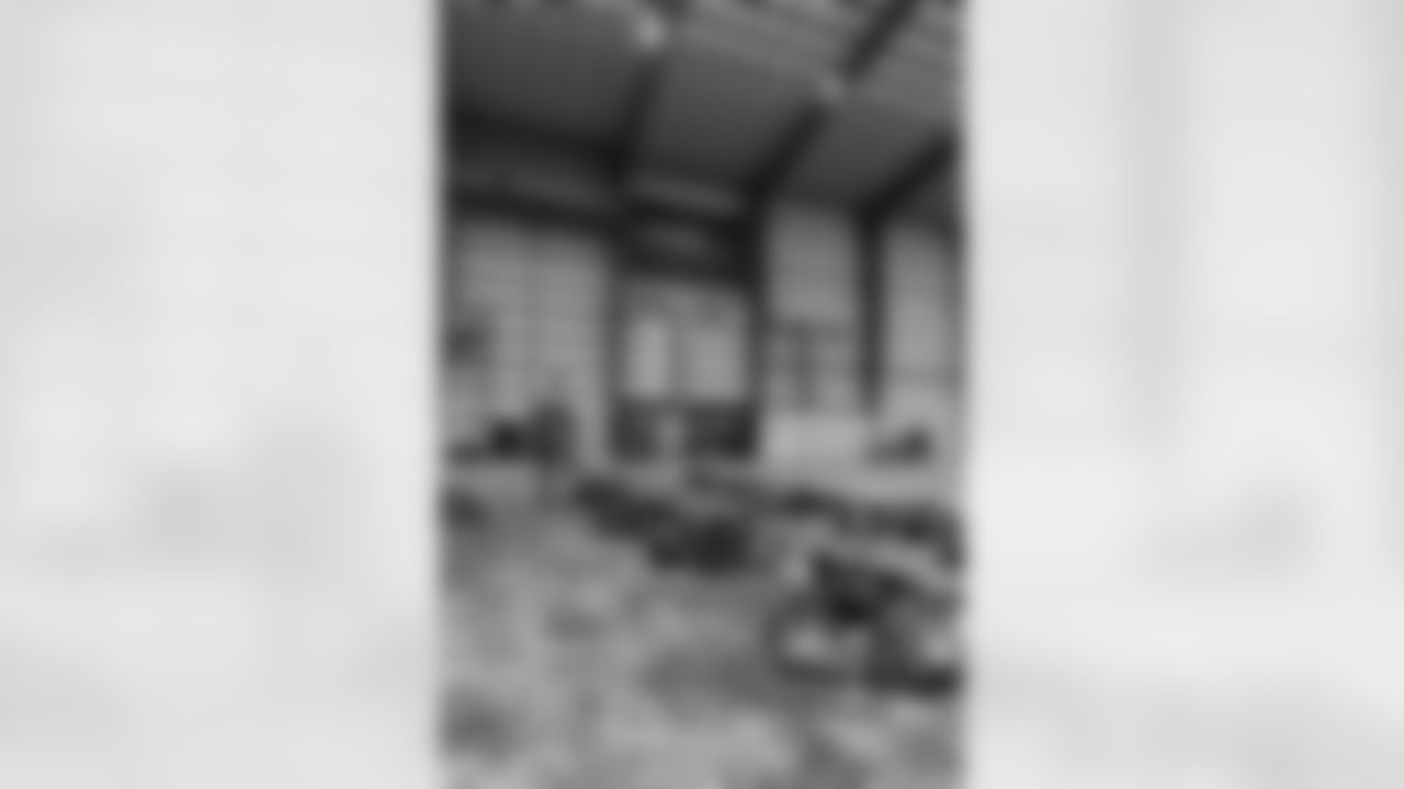 New Orleans Saints owner Gayle Benson and legend Pat Swilling joined volunteers from Entergy and the American Red Cross to assemble care packages for military members as part of the NFL's Salute to Service month on Tuesday, Nov. 11, 2025.