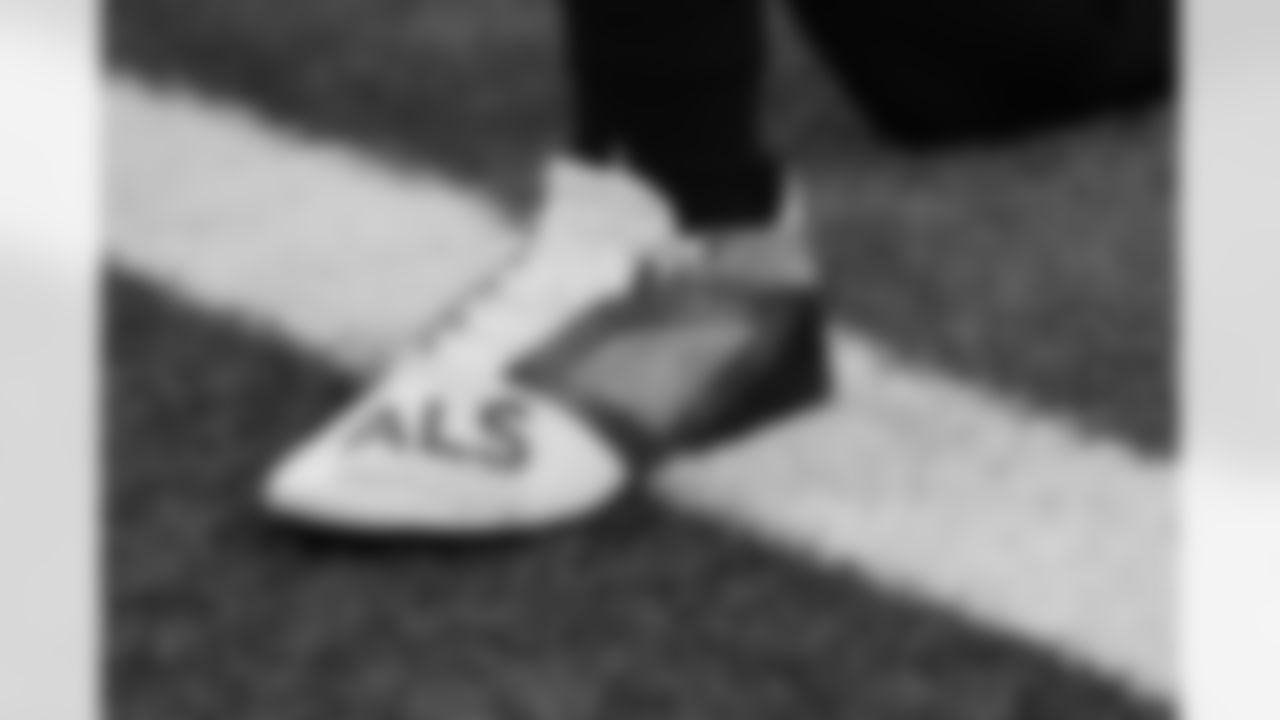 The New Orleans Saints players wear their 'My Cause, My Cleats' shoes ahead of the Saints game against the Atlanta Falcons in Week 12 of the 2025 NFL season in the Caesars Superdome on Nov. 23, 2025.