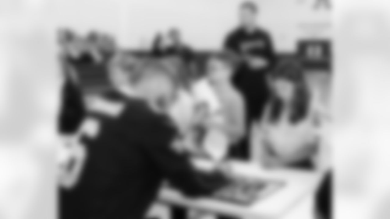 New Orleans Saints players Tyler Shough, Dillon Radunz, Treyton Welch, Will Clapp, and Erik McCoy visited St. Pius Elementary, spending the afternoon answering student questions and signing autographs on Tuesday, Nov. 18, 2025.