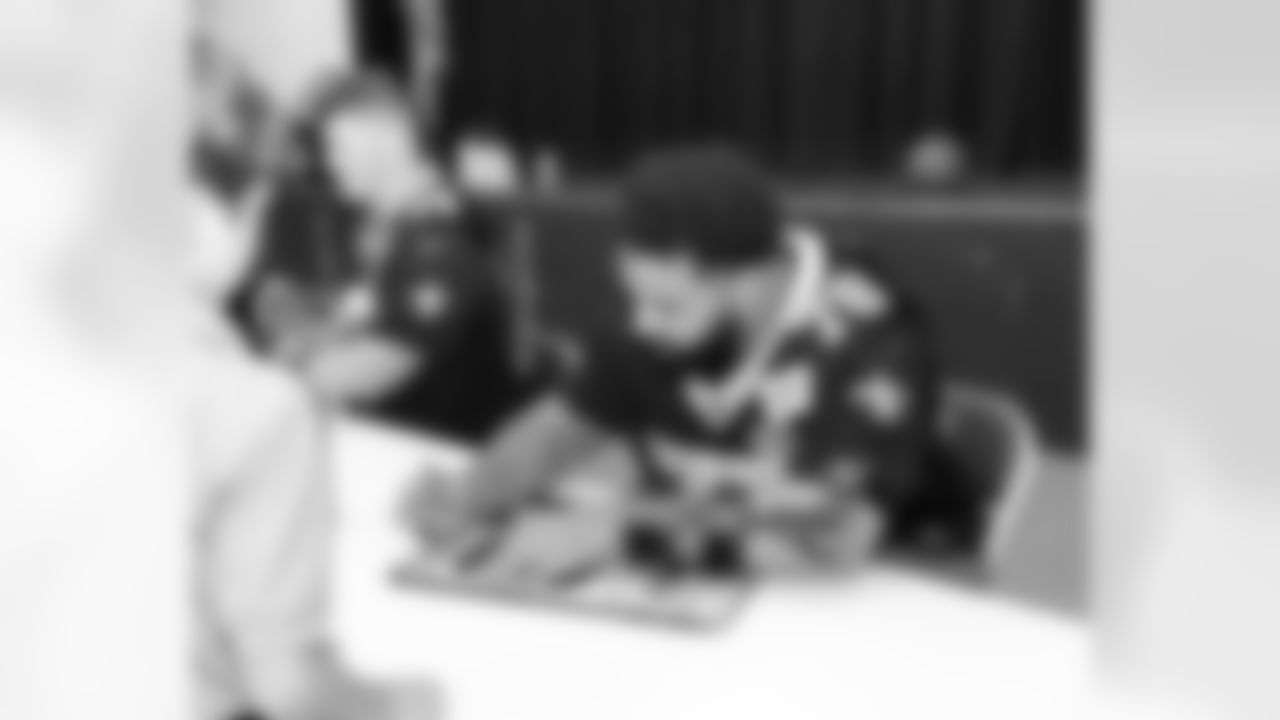 New Orleans Saints players Tyler Shough, Dillon Radunz, Treyton Welch, Will Clapp, and Erik McCoy visited St. Pius Elementary, spending the afternoon answering student questions and signing autographs on Tuesday, Nov. 18, 2025.