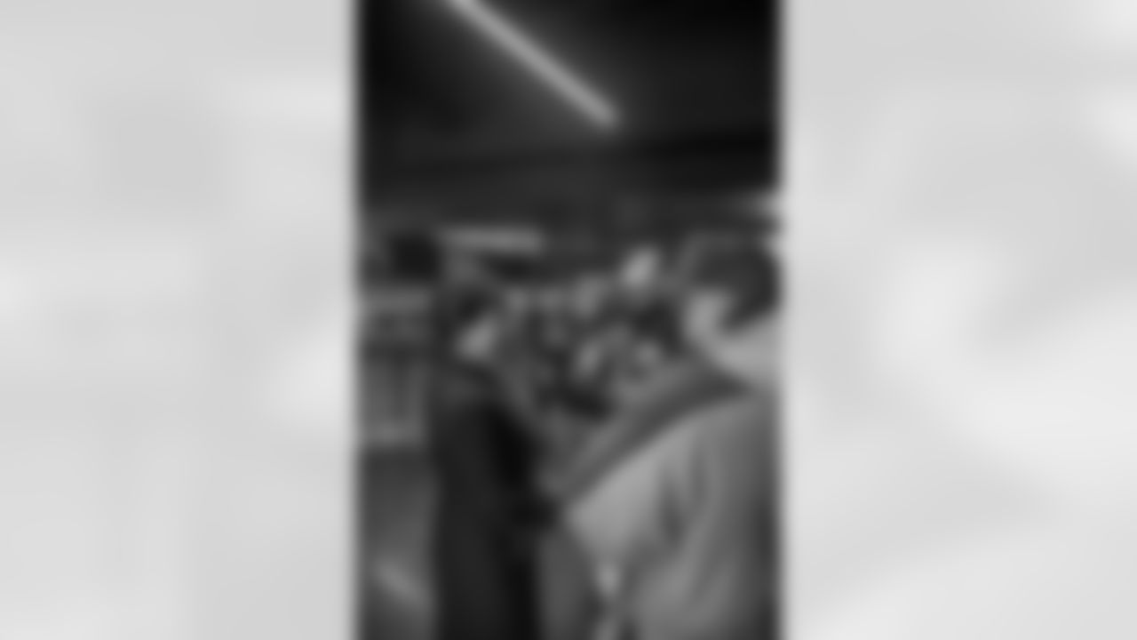 New Orleans Saints Owner Gayle Benson and recent Saints Hall of Fame inductee Tracy Porter greeted season ticket holders as their names were added to the 50th Season Ticket Holder monument prior to the Saints game on Sunday, Dec. 14, 2025.