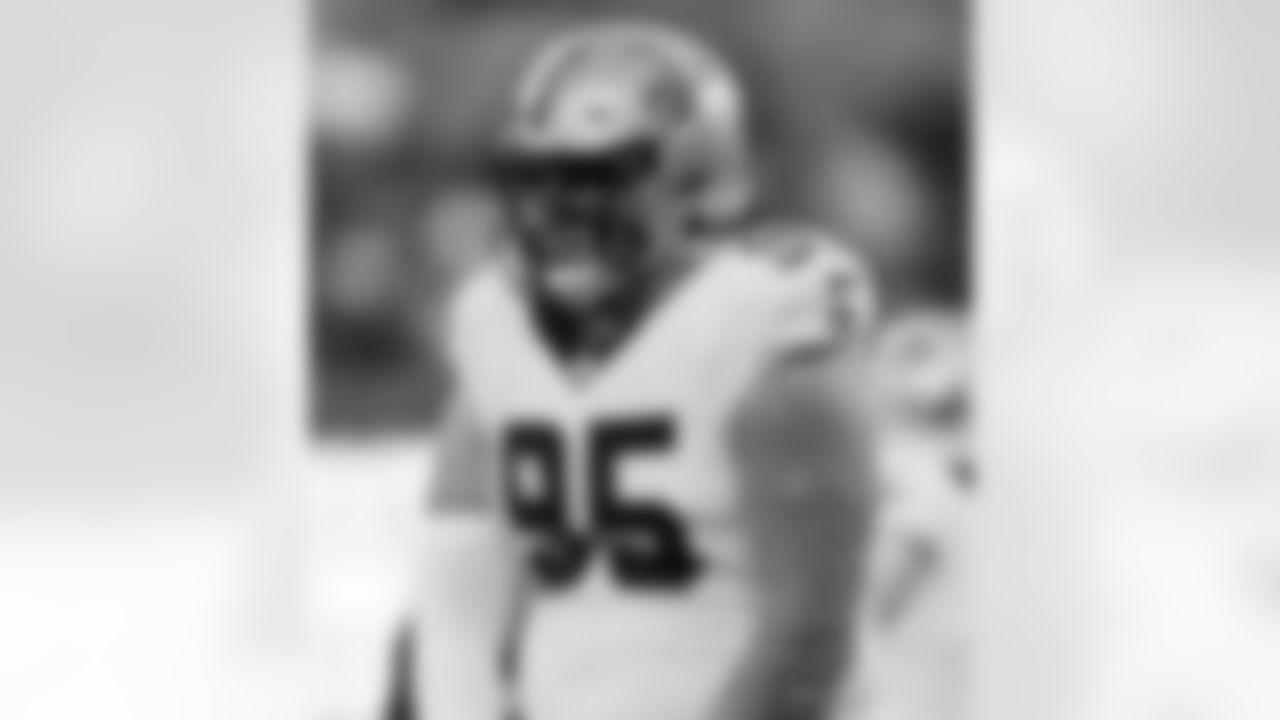DT John Ridgeway III (95) in action during the New Orleans Saints game against the New York Giants for Week 14 of the 2024 NFL Season on Dec. 8, 2024 at MetLife Stadium.