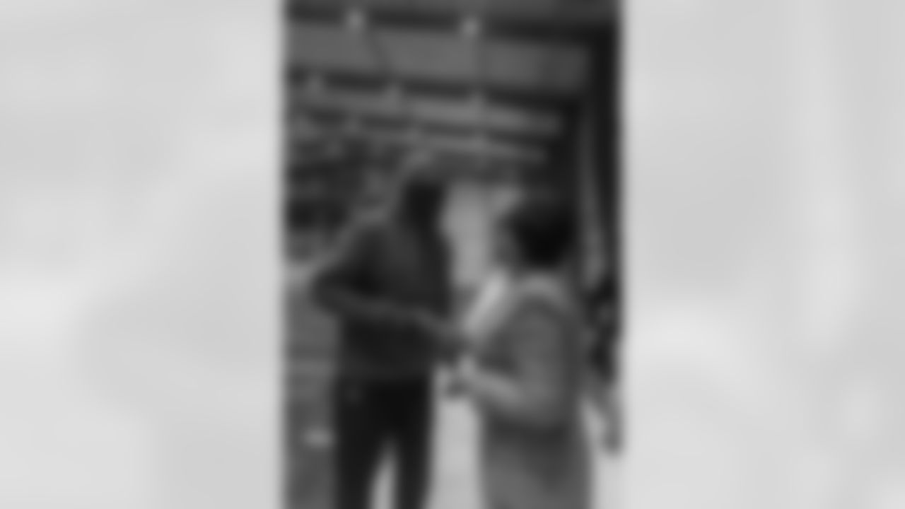 New Orleans Saints owner Gayle Benson and legend Pat Swilling joined volunteers from Entergy and the American Red Cross to assemble care packages for military members as part of the NFL's Salute to Service month on Tuesday, Nov. 11, 2025.