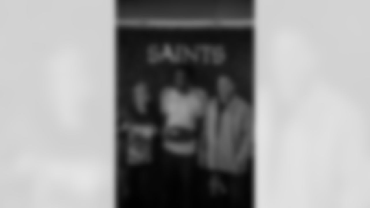 New Orleans Saints Owner Gayle Benson and recent Saints Hall of Fame inductee Tracy Porter greeted season ticket holders as their names were added to the 50th Season Ticket Holder monument prior to the Saints game on Sunday, Dec. 14, 2025.