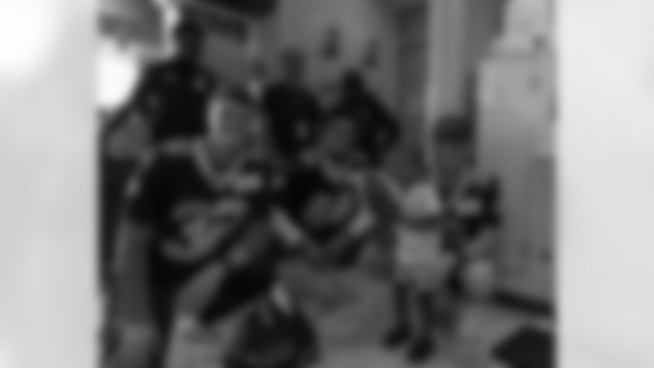 New Orleans Saints players Blake Grupe, Isaiah Stalbird, and Kai Kroeger surprised patients at Ochsner Children's Hospital on September 30, 2025 as part of the NFL's Crucial Catch month.