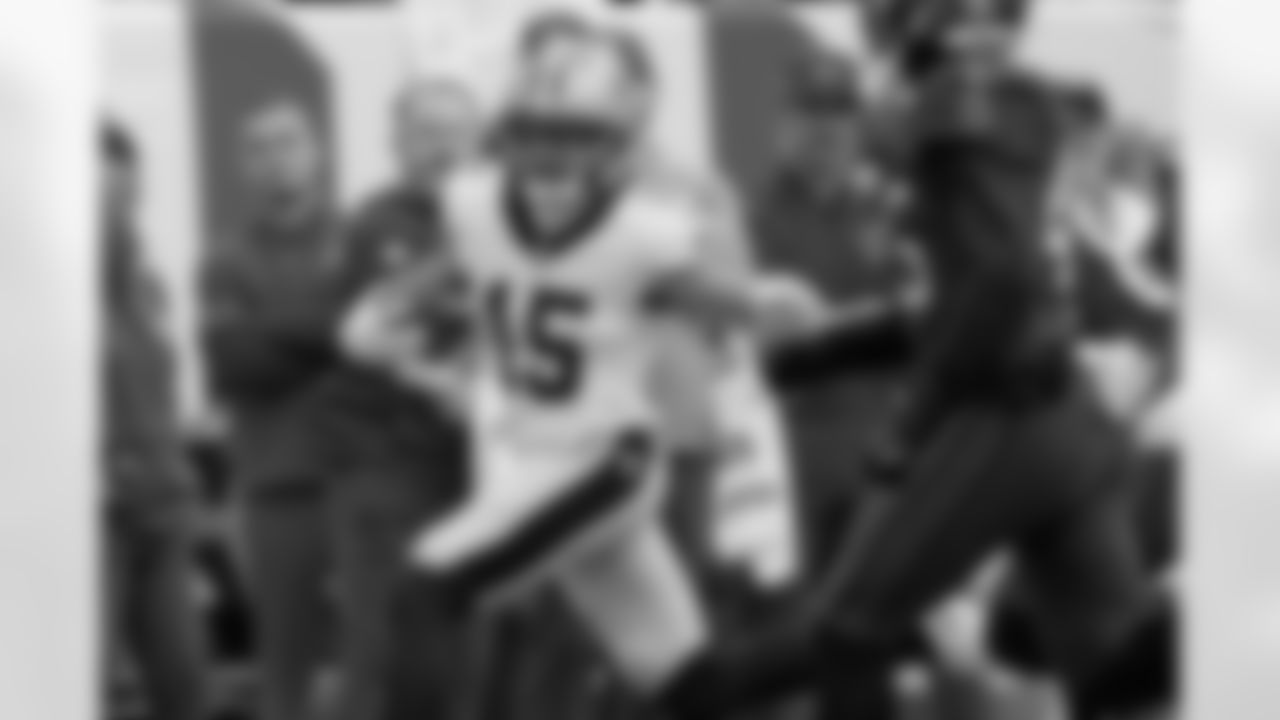 Check out the game action photos from the New Orleans Saints game against the Tampa Bay Buccaneers for Week 14 of the 2025 NFL season on Dec. 7, 2025 at Raymond James Stadium.