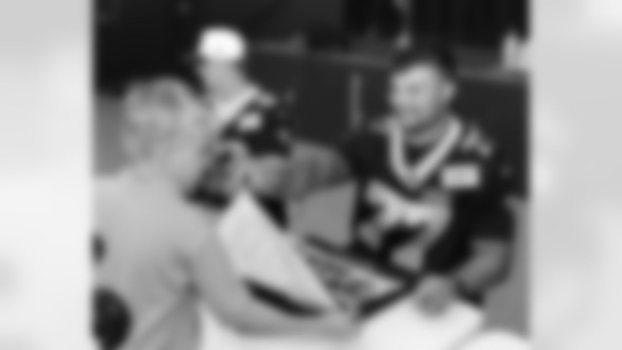 New Orleans Saints players Tyler Shough, Dillon Radunz, Treyton Welch, Will Clapp, and Erik McCoy visited St. Pius Elementary, spending the afternoon answering student questions and signing autographs on Tuesday, Nov. 18, 2025.