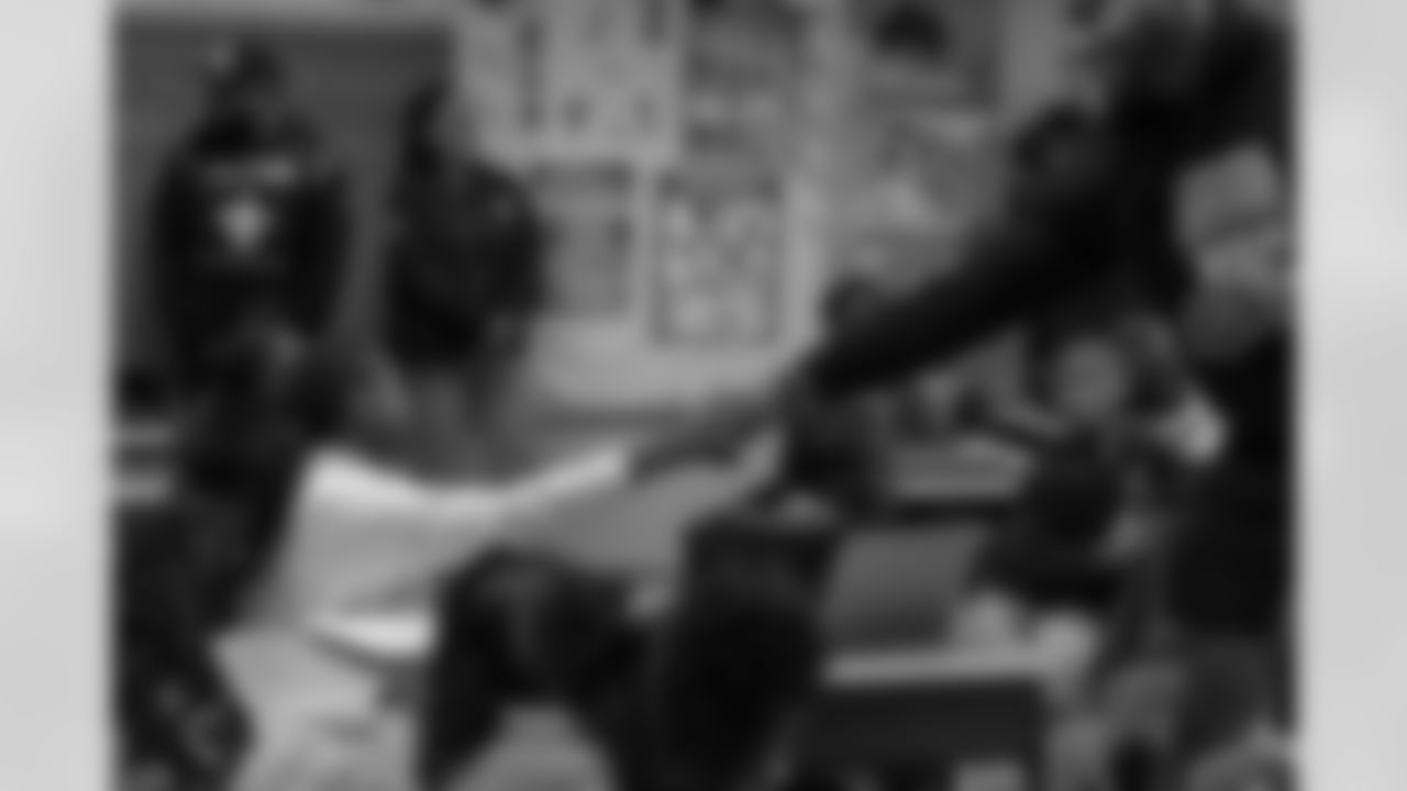 New Orleans Saints defensive end Cam Jordan visited students and staff at Martin Luther King Jr. Elementary School on Tuesday, Dec. 9, 2025.