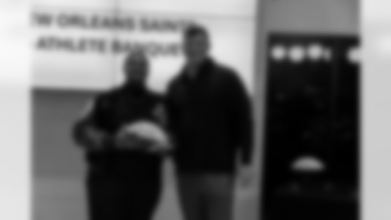 The New Orleans Saints hosted the annual Enterprise Scholar Athlete Banquet at the Ochsner Sports Performance Center on Tuesday, February 24, 2025. New Orleans Saints center Will Clapp served as guest speakers at the event.