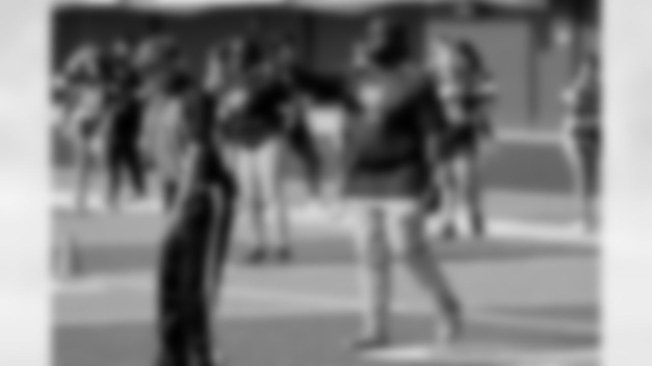 New Orleans Saints cornerback Rico Payton threw the coin toss to kickoff Day 1 of Week 4 games as Louisiana Flag Football teams competed during the 2025 Saints Girls High School Flag Football season on Monday, April 14, 2025.