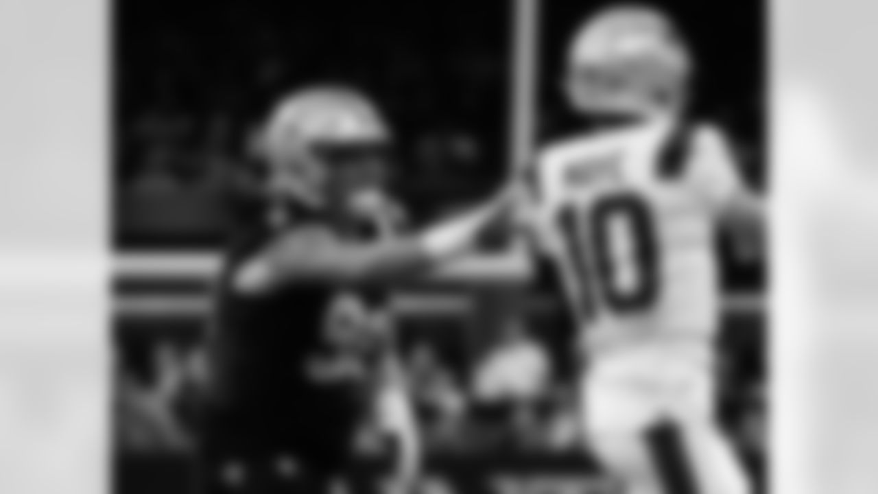 Check out the game action photos from the New Orleans Saints game against the New England Patriots for Week 6 of the 2025 NFL season on October 12, 2025 at Caesars Superdome.
