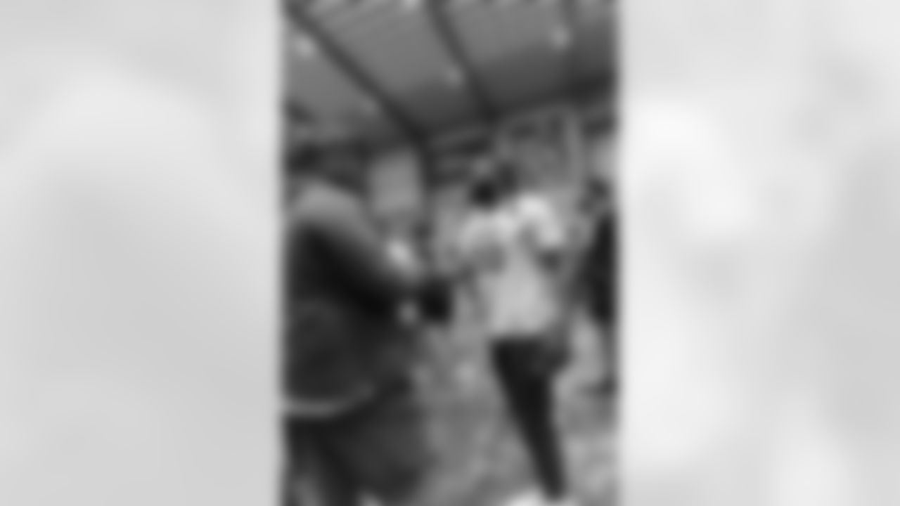 New Orleans Saints head coach Kellen Moore and Saints players welcomed the Paris Musketeers to the Ochsner Sports Performance Center on Saturday, November 22, 2025.