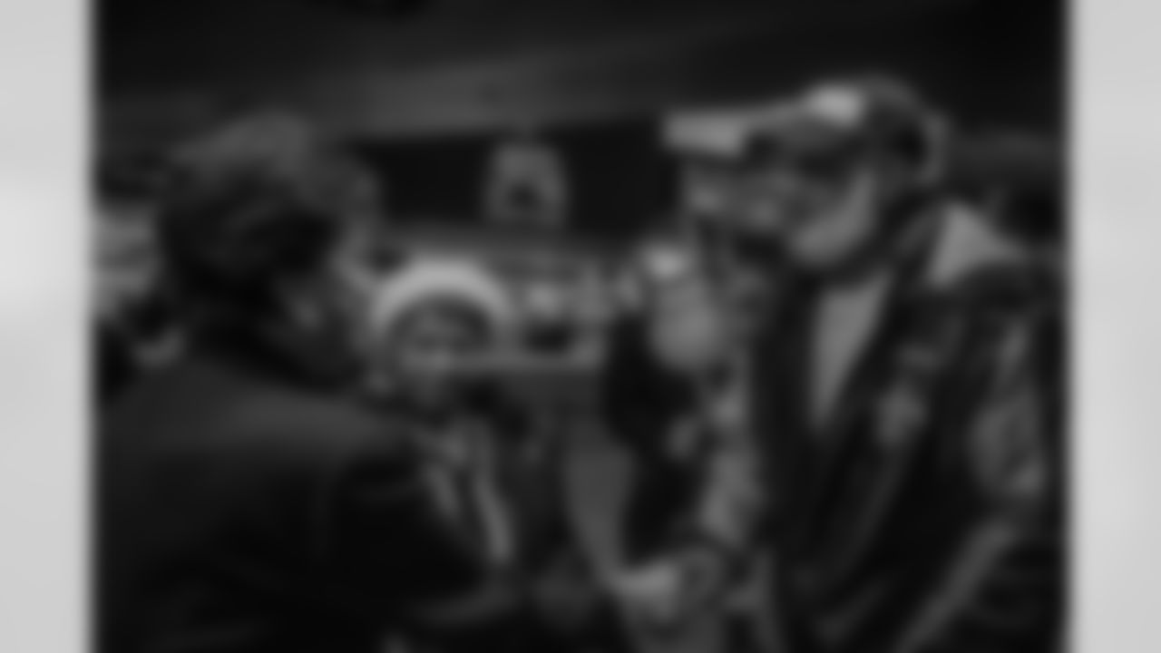 New Orleans Saints Owner Gayle Benson and recent Saints Hall of Fame inductee Tracy Porter greeted season ticket holders as their names were added to the 50th Season Ticket Holder monument prior to the Saints game on Sunday, Dec. 14, 2025.