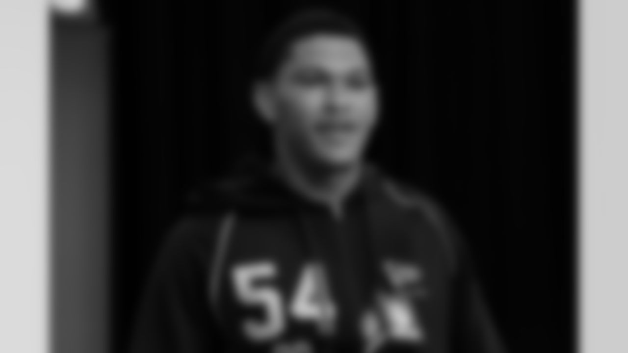 Penn State defensive back Zakee Wheatley (54) speaks during a press conference at the 2026 NFL Scouting Combine on Thursday, February 26, 2026 in Indianapolis, Indiana.