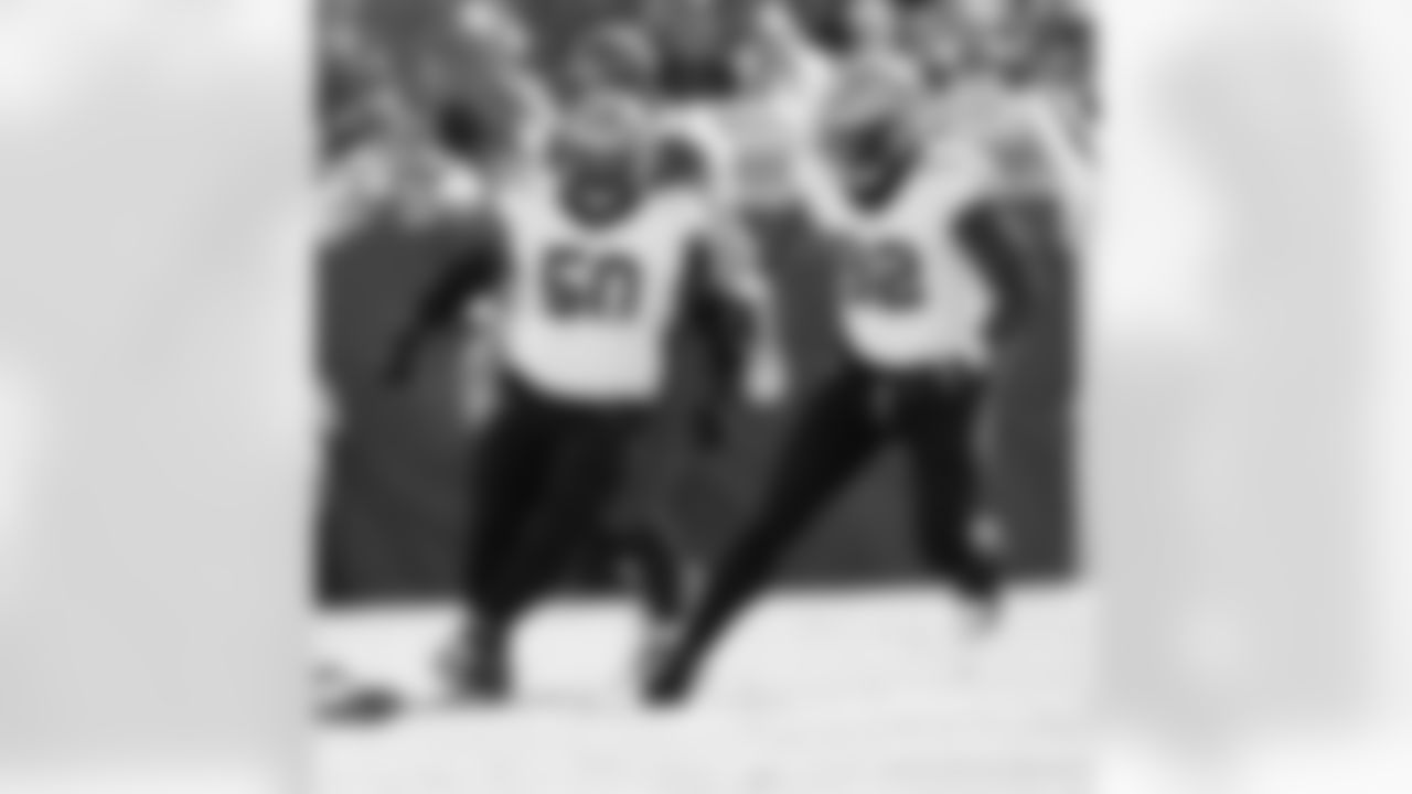 DT Khalen Saunders (50) and DE Tanoh Kpassagnon (92) in action during the New Orleans Saints game against the Tampa Bay Buccaneers for Week 18 of the 2024 NFL Season on Jan. 5, 2025 at Raymond James Stadium.