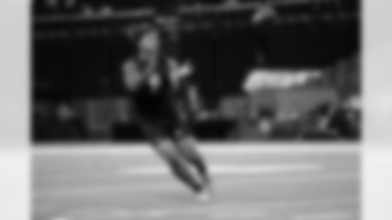 Texas A&M defensive lineman Cashius Howell (41) participates in a drill during the 2026 NFL Scouting Combine on Thursday, February 26, 2026 in Indianapolis, Indiana.