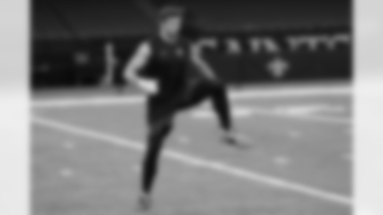 The New Orleans Saints players wear their 'My Cause, My Cleats' shoes ahead of the Saints game against the Atlanta Falcons in Week 12 of the 2025 NFL season in the Caesars Superdome on Nov. 23, 2025.