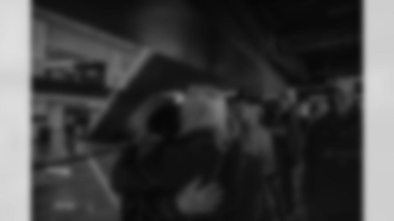 New Orleans Saints Owner Gayle Benson and recent Saints Hall of Fame inductee Tracy Porter greeted season ticket holders as their names were added to the 50th Season Ticket Holder monument prior to the Saints game on Sunday, Dec. 14, 2025.