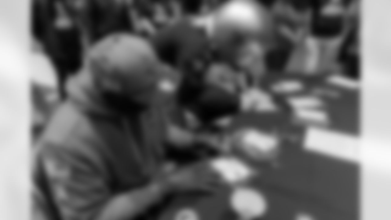 New Orleans Saints owner Gayle Benson and legend Pat Swilling joined volunteers from Entergy and the American Red Cross to assemble care packages for military members as part of the NFL's Salute to Service month on Tuesday, Nov. 11, 2025.