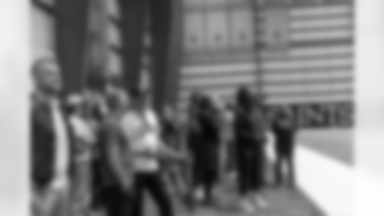 New Orleans Saints head coach Kellen Moore and Saints players welcomed the Paris Musketeers to the Ochsner Sports Performance Center on Saturday, November 22, 2025.