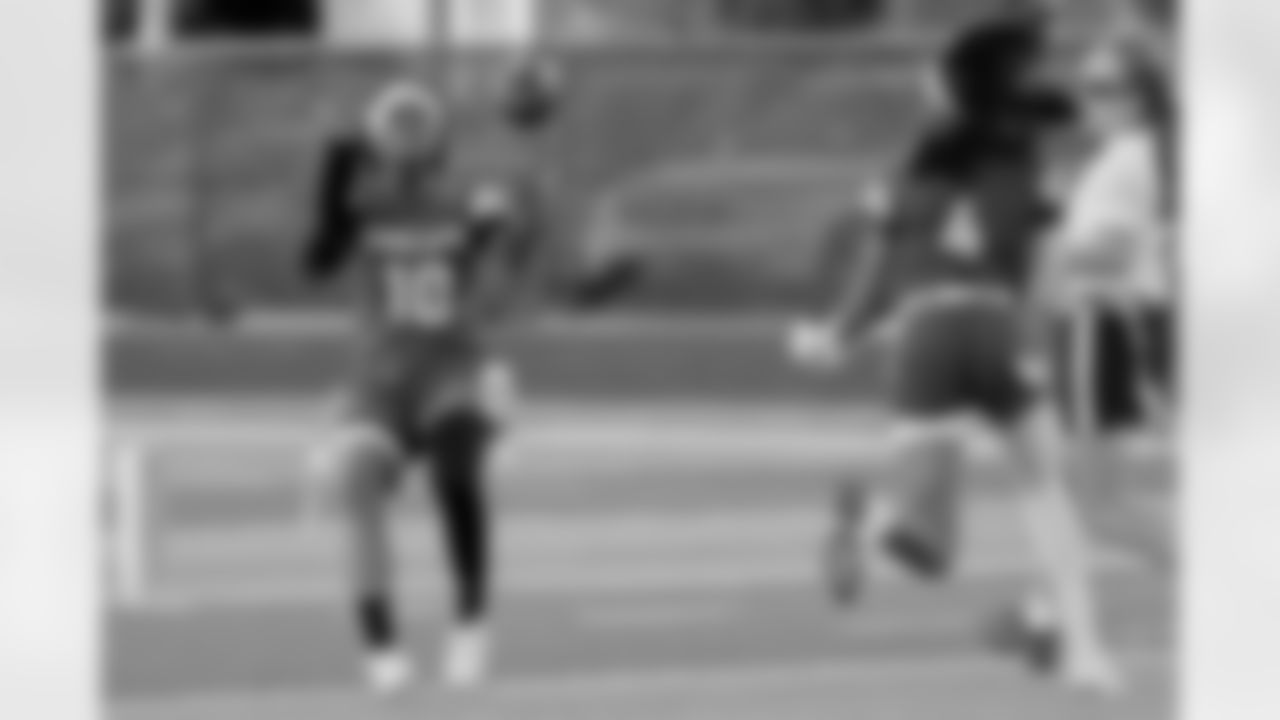 New Orleans Saints cornerback Rico Payton threw the coin toss to kickoff Day 1 of Week 4 games as Louisiana Flag Football teams competed during the 2025 Saints Girls High School Flag Football season on Monday, April 14, 2025.