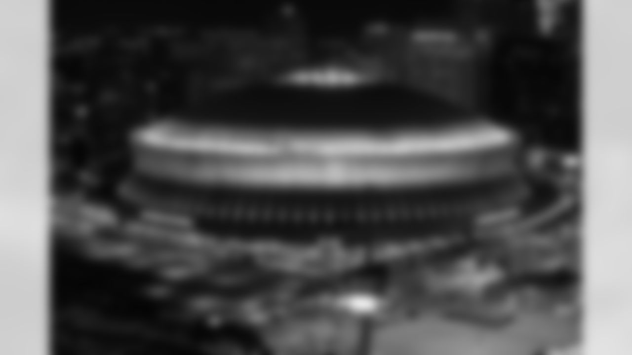 The Caesars Superdome displayed a congratulatory message for Drew Brees on Thursday, February 5, 2026, in celebration of the Saints legend's induction into the Pro Football Hall of Fame.