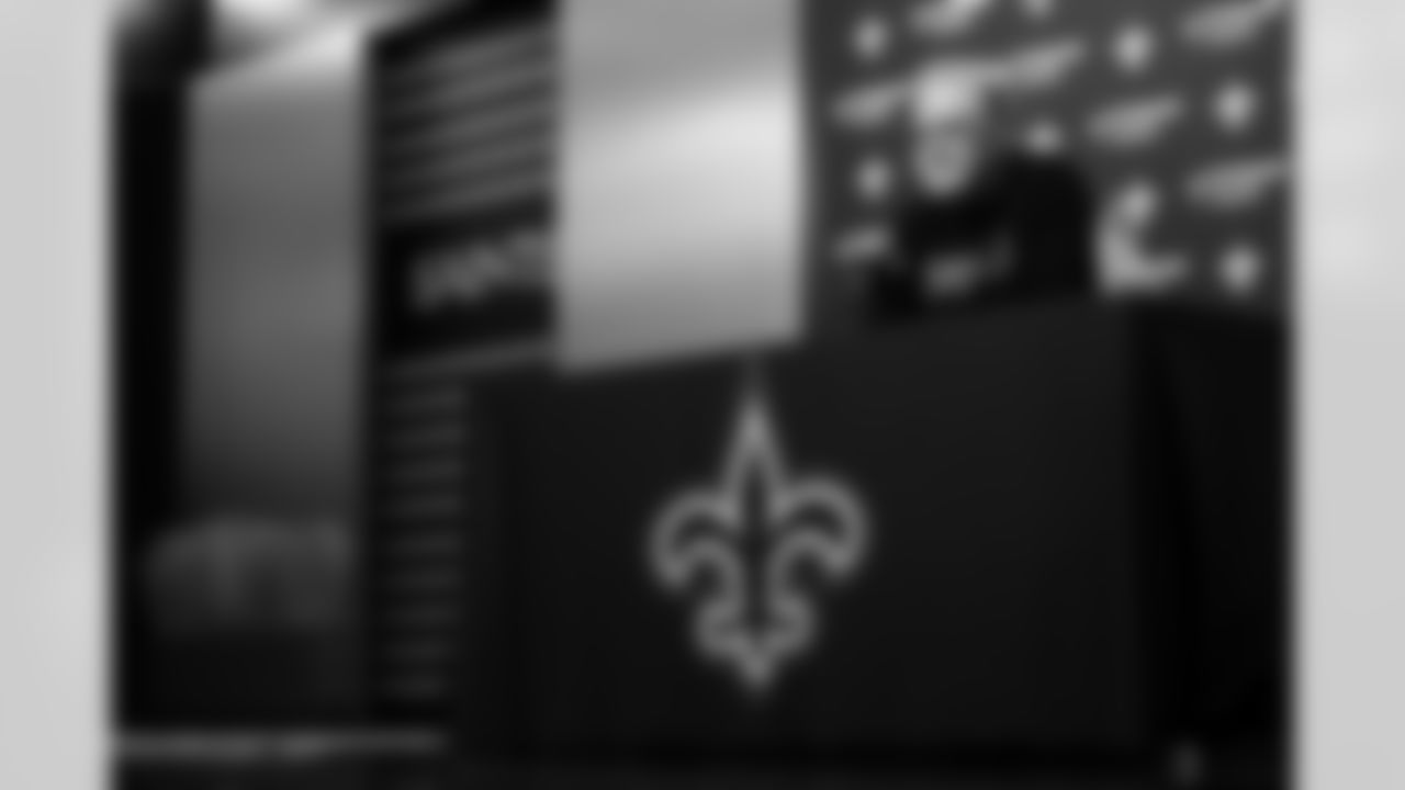 New Orleans Saints Executive Vice President/General Manager Mickey Loomis and head coach Kellen Moore speak with the media prior to the Saints 2025 Training Camp presented by Rouses Markets at the Ochsner Sports Performance Center on July 22, 2025.