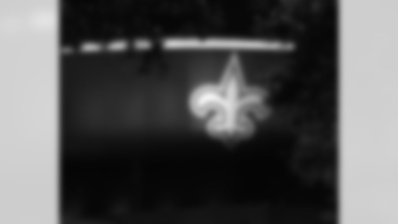 The New Orleans Saints lit up Caesars Superdome in blue, white, and red on Monday, February 2, 2026, in celebration of becoming the first NFL team to play a regular-season game in Paris.