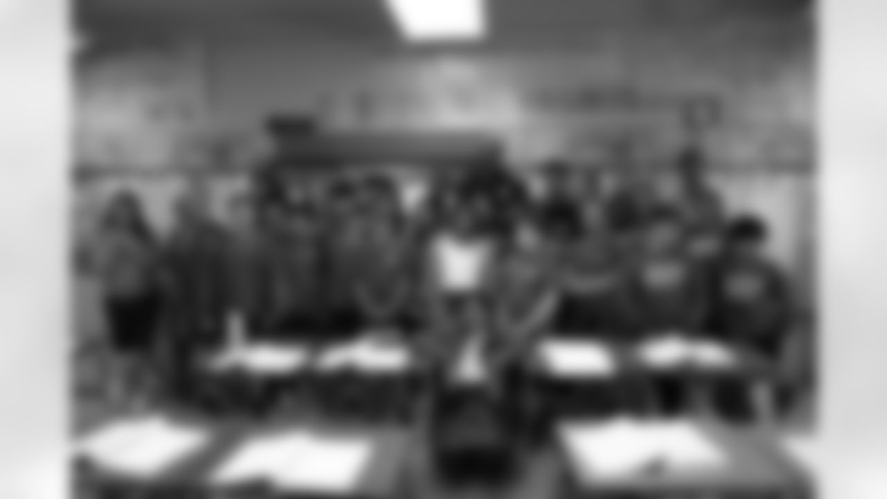 New Orleans Saints defensive end Cam Jordan visited students and staff at Bissonet Plaza Elementary School on Tuesday, Nov. 18, 2025.