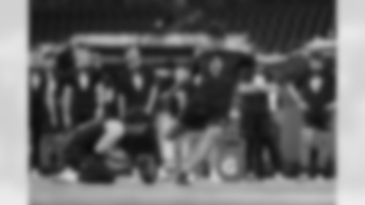 International Player Pathway participant kicker Kansei Matsuzawa, of Japan, kicks at the NFL football scouting combine in Indianapolis, Wednesday, Feb. 25, 2026.